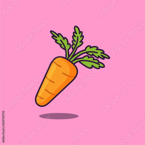 cute carrot cartoon in doodle style