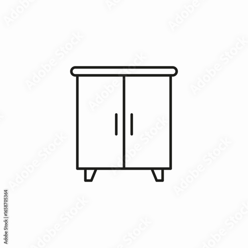 double door cabinet icon sign vector