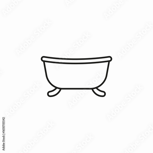 empty classic bathtub icon sign vector