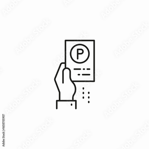hand holding parking ticket icon sign vector