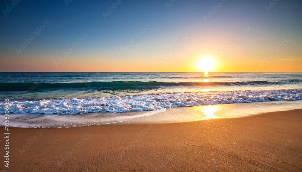 Obraz premium Sunrise over a sandy beach