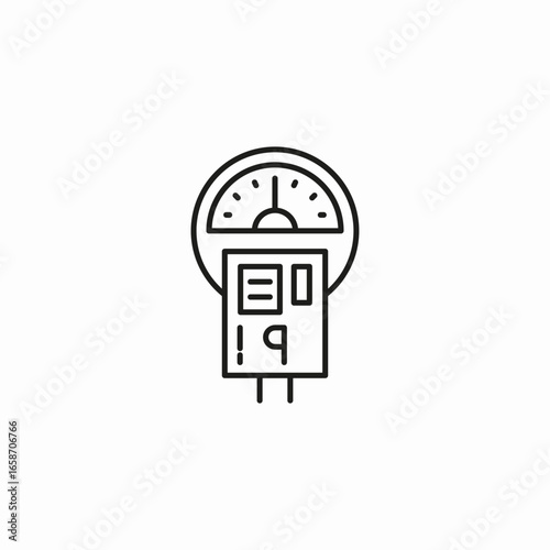 parking meter ticket icon sign vector