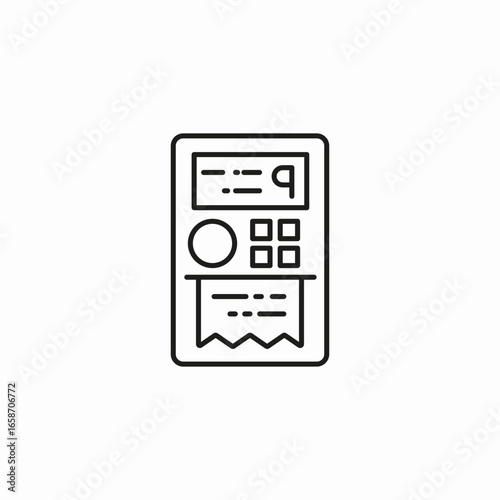 parking meter with receipt icon sign vector