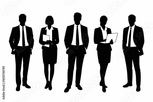 Business people silhouette team group teamwork corporate office professional employment career job