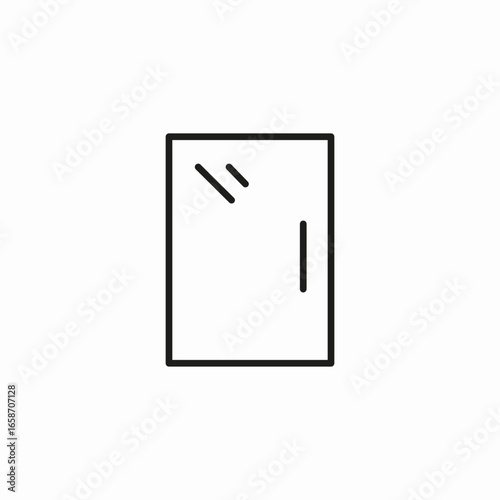 rectangular mirror door icon sign vector