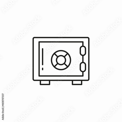 secure safe box icon sign vector