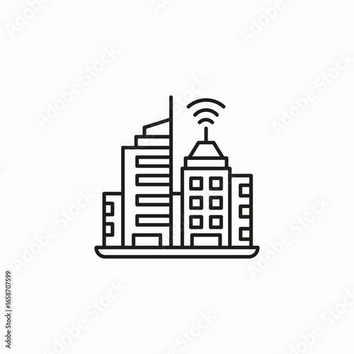 smart city buildings icon sign vector