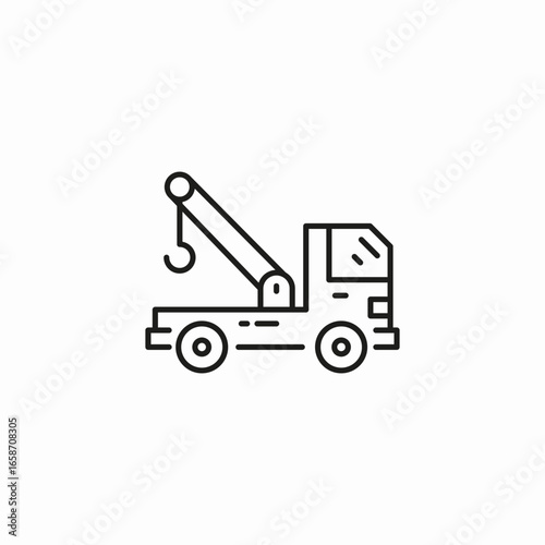 tow truck with crane icon sign vector