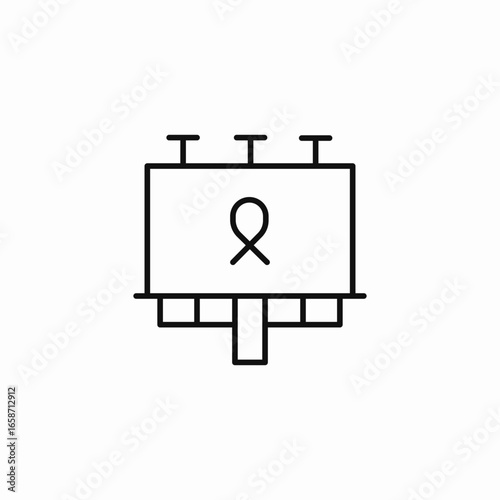 billboard with ribbon symbol icon sign vector