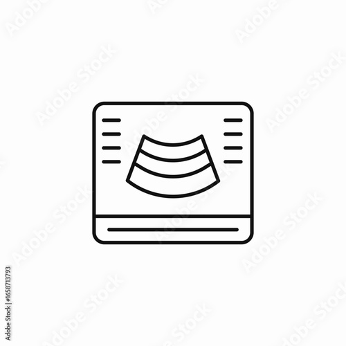 monitor ultrasound waves icon sign vector