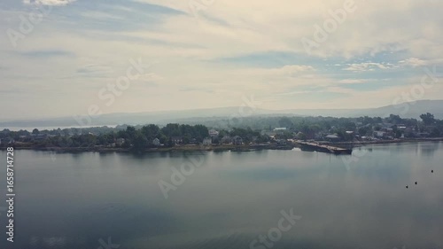 Wildfire smoke blankets the historic town of Annapolis Royal, Nova Scotia, Canada.  The Long Lake fire of 2025 caused serious air quality issues and the evacuation of multiple homes in the area.