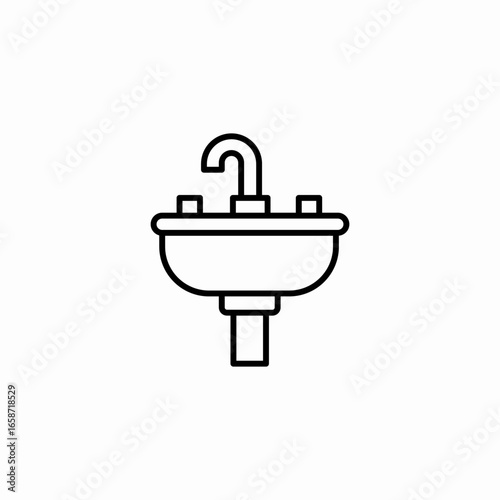 bathroom sink icon sign vector