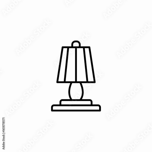 bedside table lamp icon sign vector