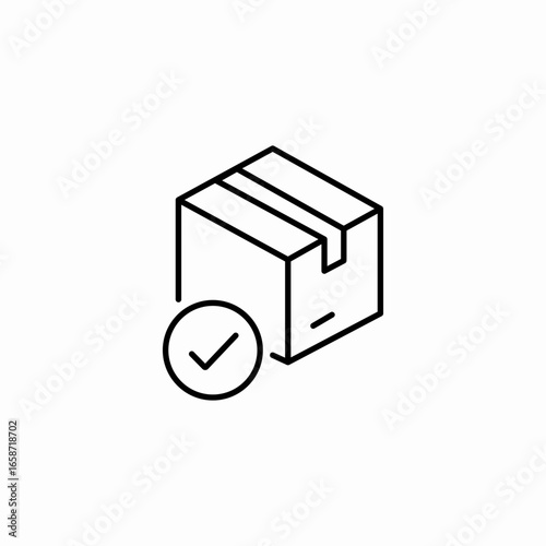 checked delivery box icon sign vector