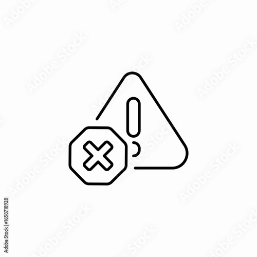 exclamation mark with a stop sign icon sign vector
