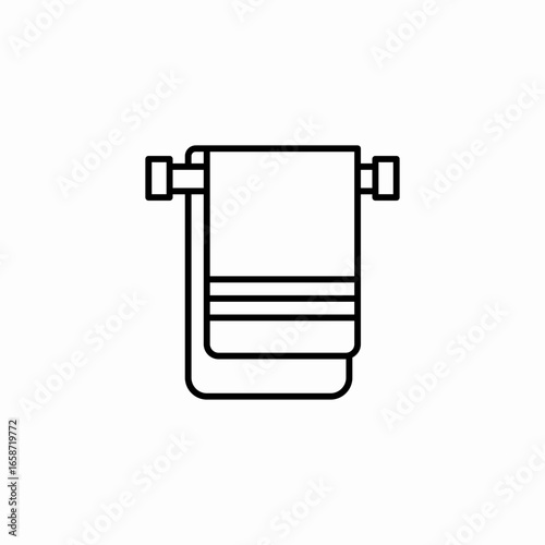 towels on towel bar icon sign vector