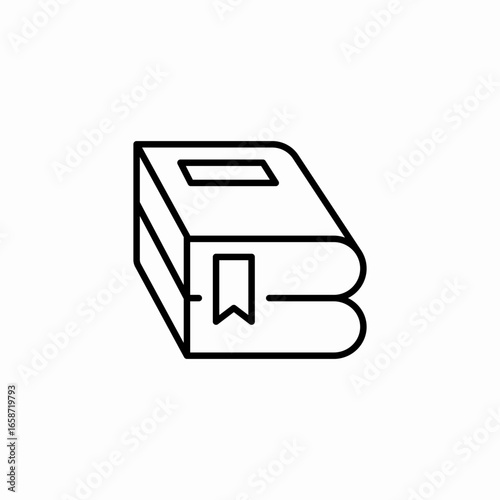 two books stacked with bookmark icon sign vector