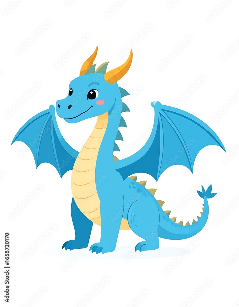 Naklejka premium Cute cartoon dragon