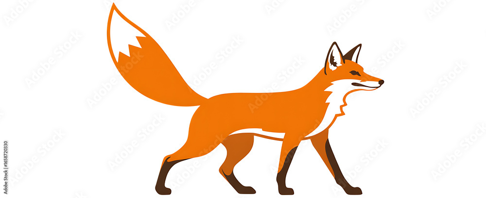 Fototapeta premium Fox isolated on transparent background