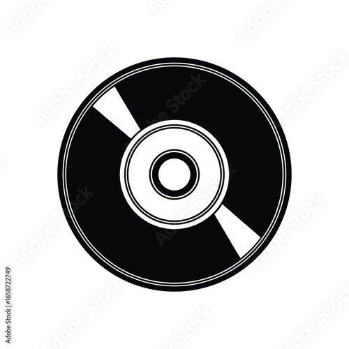 A cd rom silhouette vector illustration