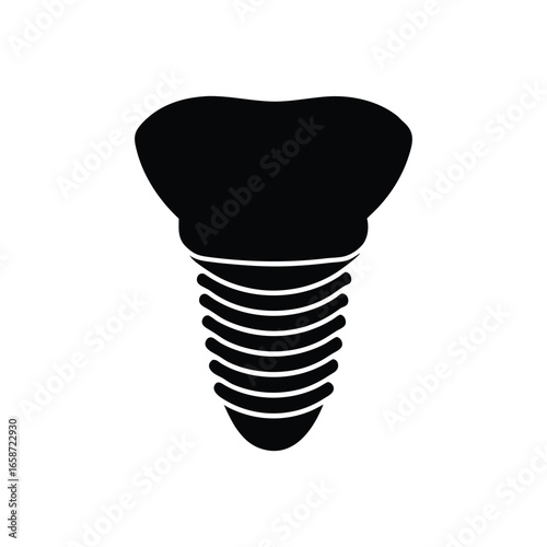 A dental implant silhouette vector illustration