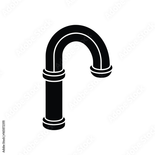 A pneumatic tube glyph silhouette vector illustration