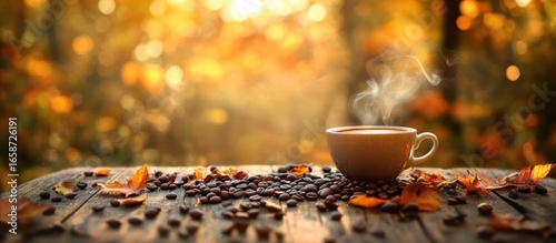 Autumn Coffee Break: A Warm Cup Amidst Fall Colors