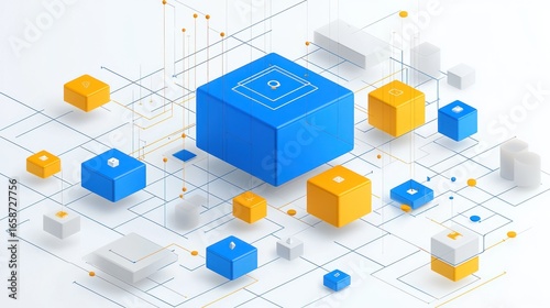 Abstract Networked Cubes: A 3D Isometric Visualization of Digital Connectivity