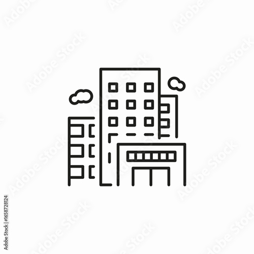 city skyscrapers buildings icon sign vector