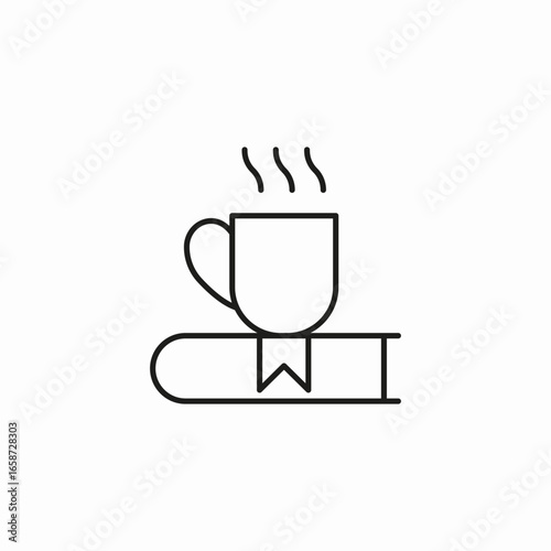 cup of coffee on book icon sign vector