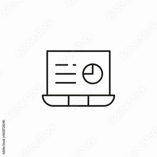 data report on laptop icon sign vector