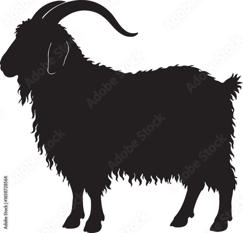 Elegant angora goat silhouette for artistic projects