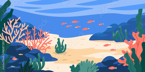 underwater world with fishes