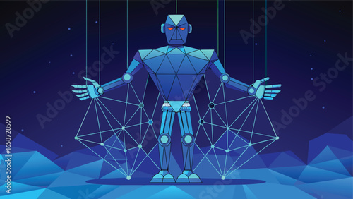 Vector illustration depicting the concept of artificial intelligence with abstract elements and digital motifs..eps
