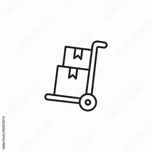 hand truck with boxes icon sign vector