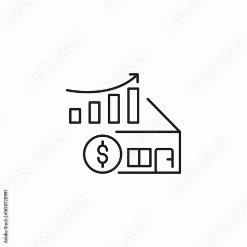 house price increase icon sign vector