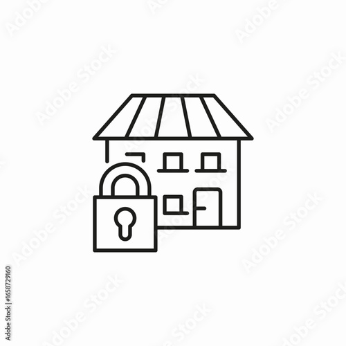 locked house secure icon sign vector