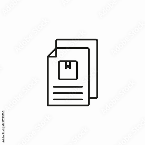 parcel in document paper icon sign vector