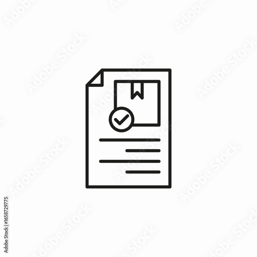 parcel tracking document icon sign vector