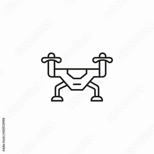 quadcopter drone with four propellers icon sign vector