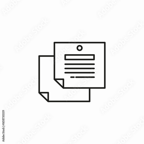 two sticky notes icon sign vector