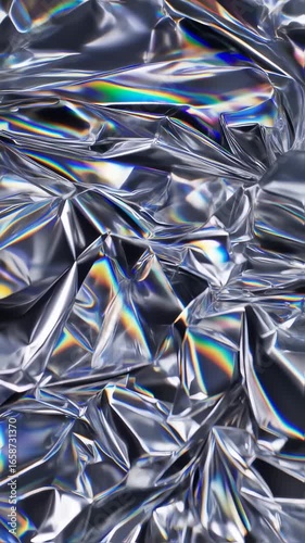 Mesmerizing Holographic Foil Texture with Shimmering Rainbow Light Refractions