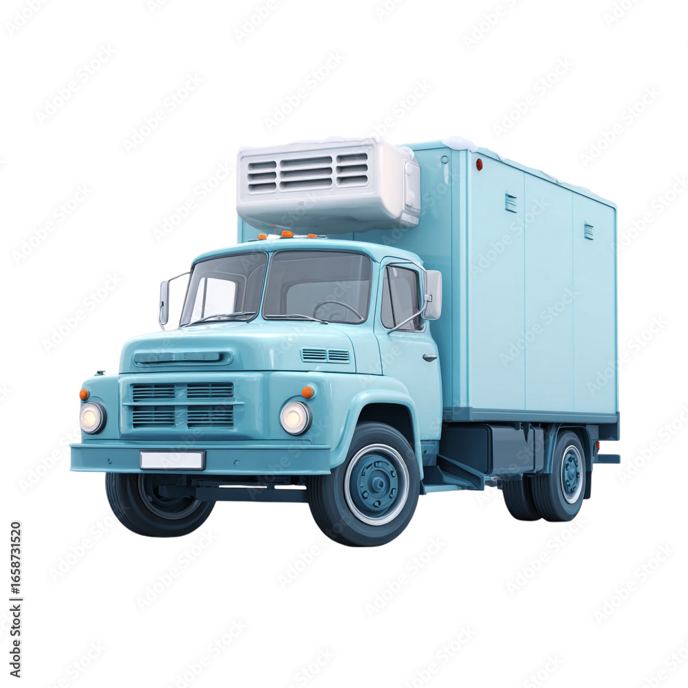 Fototapeta premium Cold Storage Delivery Truck Symbol PNG