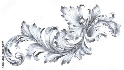 Ornate silver filigree scroll
