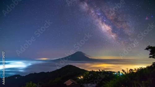 Majestic Milky Way Over Mountain Landscape at Night