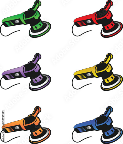 rotary polisher with different colors.