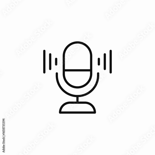 microphone with sound icon sign vector