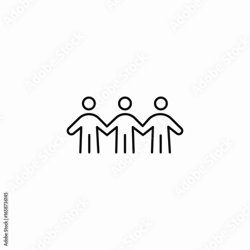 three people together icon sign vector