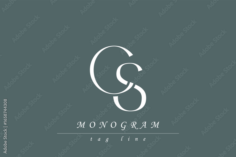 Fototapeta premium CS Initials Stylized Monogram Design Featuring Intertwined. Artistic representation of monogram initials creatively arranged and displayed.