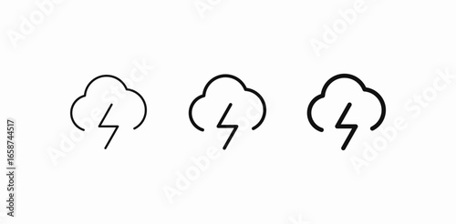 cloud with lightning icon sign vector